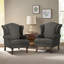Fauteuil d'appoint à oreilles en lin gris foncé avec accoudoirs roulés et pieds en bois massif Duward (ensemble de 2)-628223105