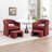 Upholstered Barrel Chair With Ottoman-1721785633