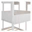 Lit superposé double au-dessus d'un lit double avec toit, fenêtre, garde-corps et échelle (blanc)-892708651