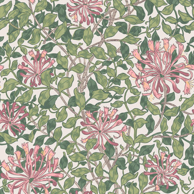 SAMPLE-William Morris at Home Honeysuckle Verde Wallpaper
