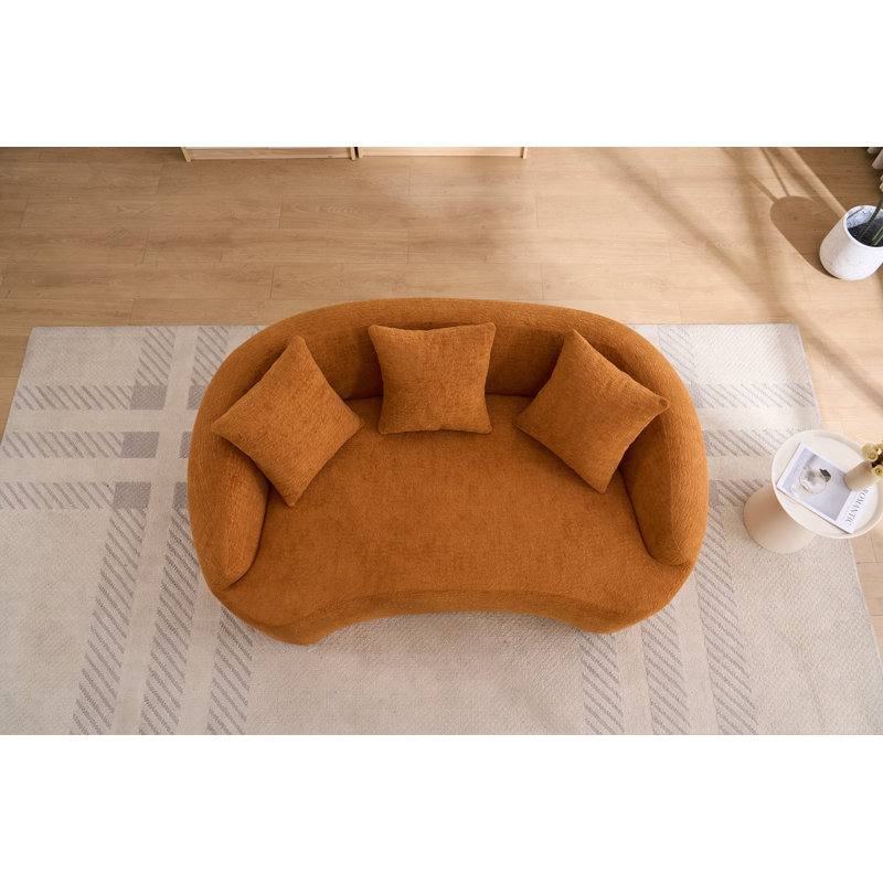 Causeuse de canapé incurvée moderne incurvée Curved, Orange