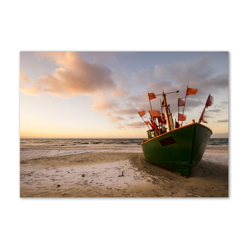 Fishing Boat Beach - Wrapped Canvas Print