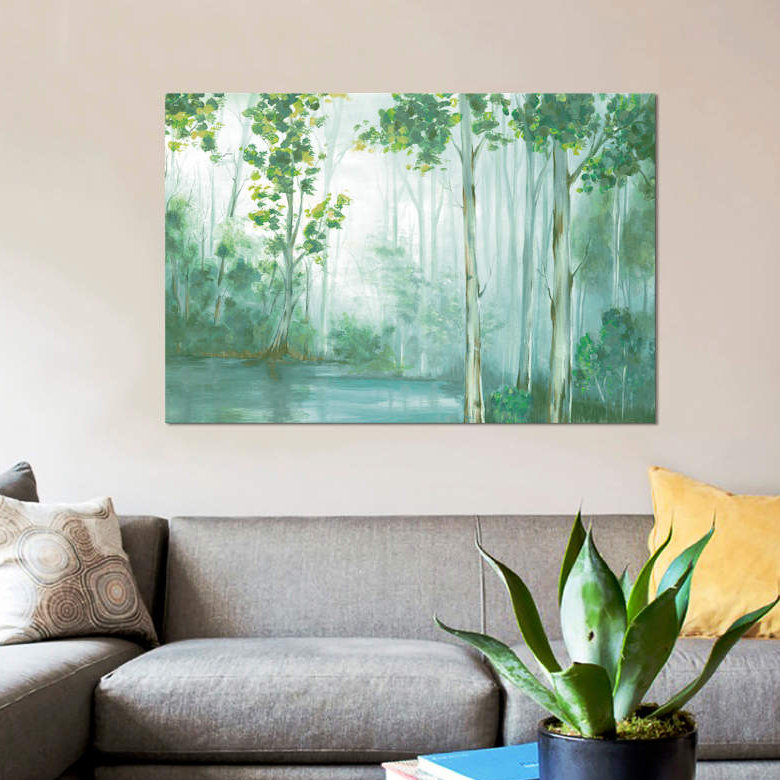 « nage » sur toile, H 40 po x l 60 po x P 1,5 po, Toile tendue, Pas de tapis