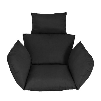 Egg Chair Cushion with Headrest Outdoor Indoor Vacuum Packaged, 3-7 Days Patience for Fluffiness Required, Please Read the Description for Correct Fluffiness Methods