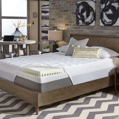 5.5" Memory Foam and Fiber 2 Piece Mattress Topper