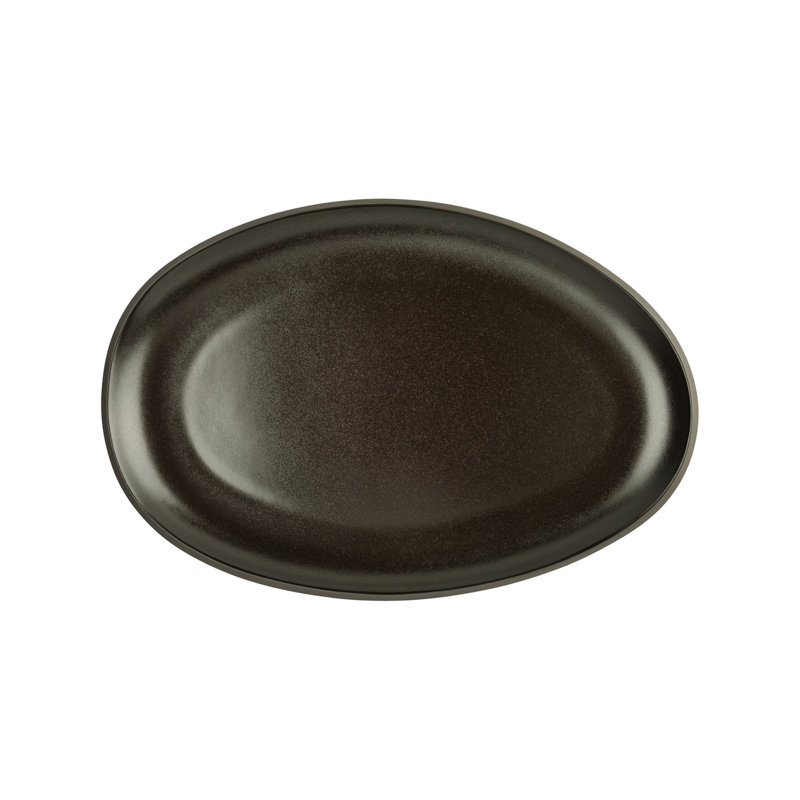 Junto Stoneware Platter, Slate Gray, 1" H x 11.25" L x 7.75" W