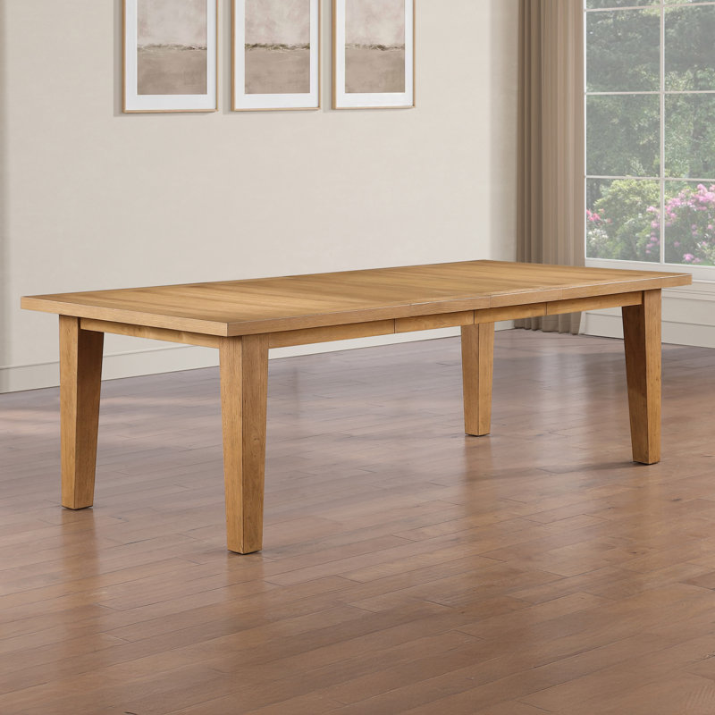 Sommerset Extendable Oak Wood Dining Table Set, 5 Pieces: Table, 4 Chairs