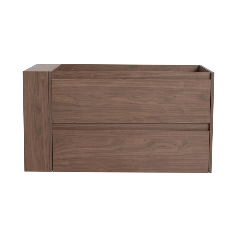 36"Wall Mounting Bathroom Vanity, Drawer(Only Vanity, Without Basin), Brown Oak