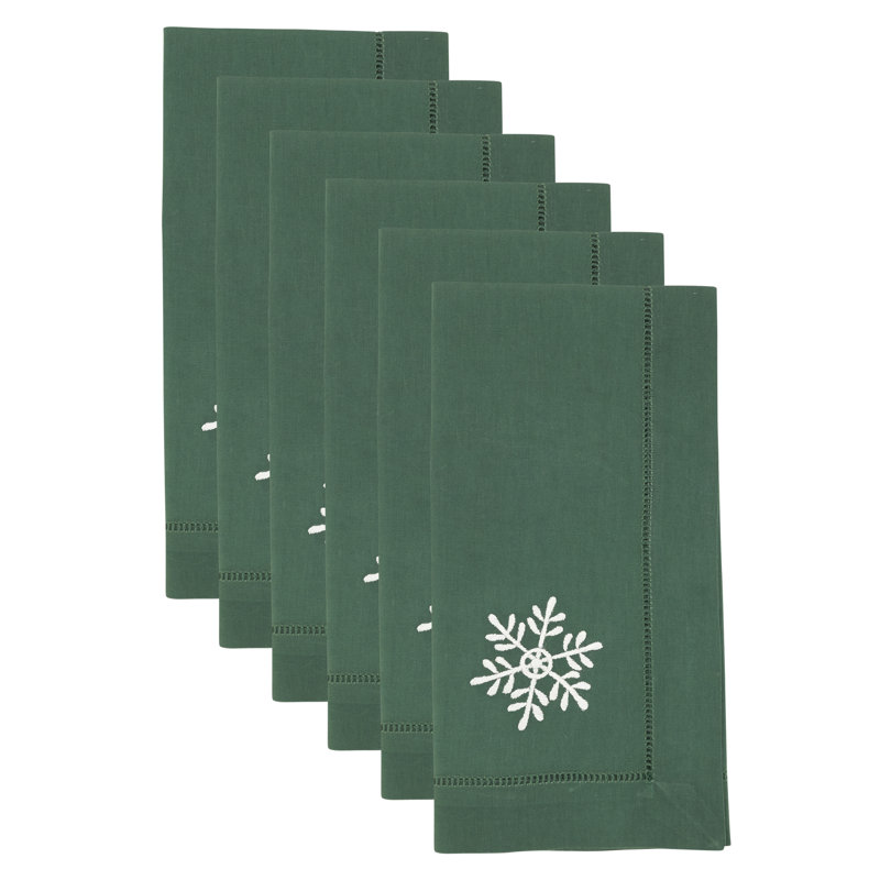Ensemble de 6 serviettes de table Embr'D, Vert