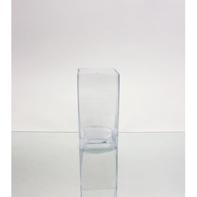 Vase carré en verre