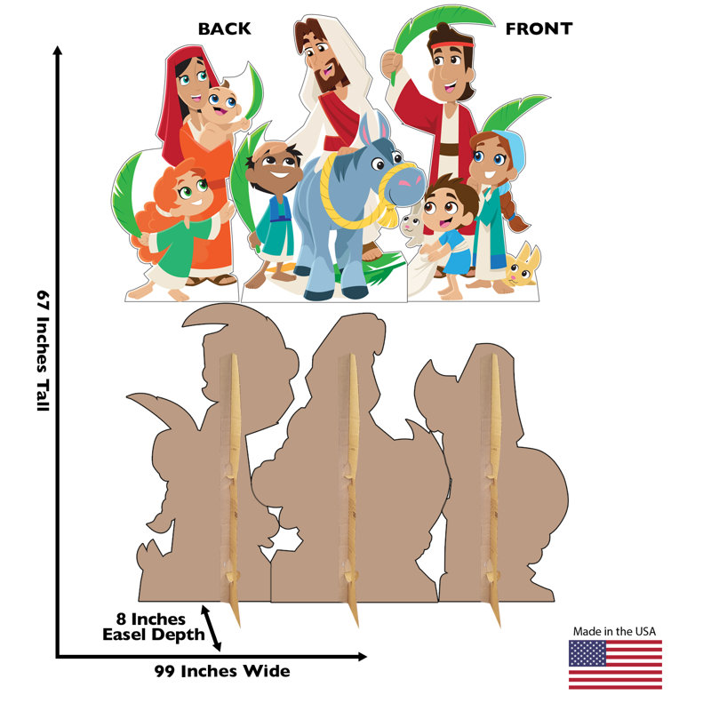 65'' Colorful Palm Sunday Cardboard Cutout Standup for Kids