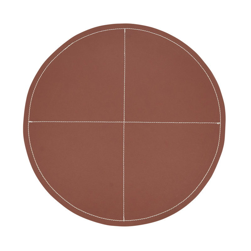 Calliope 100% Polyurethane No Pattern Round Placemat, Brown