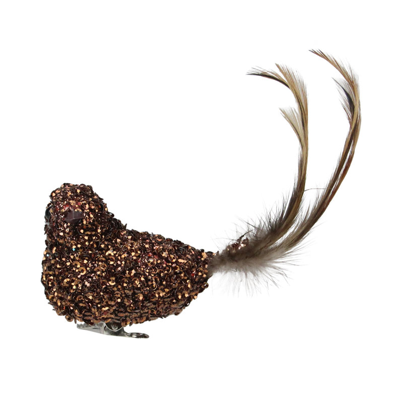 Ornement de Noël 7,5 "à paillettes avec pince, Bronze