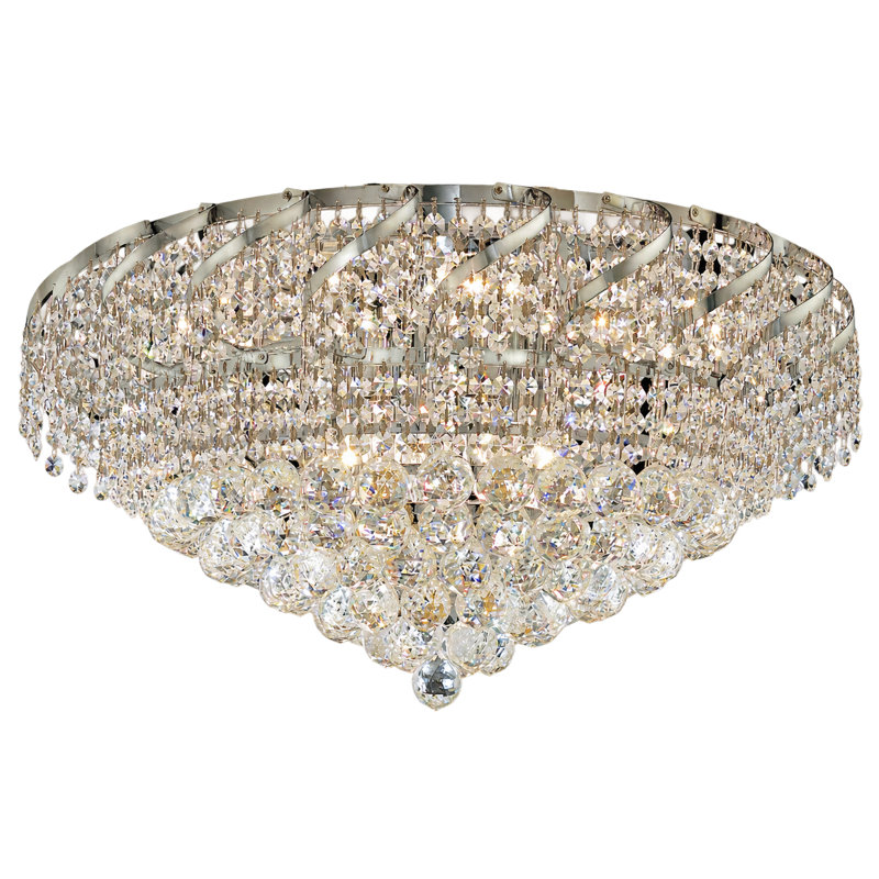 Lustre géométrique unique à 12 lumières Zofia, Chrome