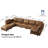 Modular Sectional Sofa With Storage, Modern Brown Faux Leather, Reversible Chaise, U Shaped Couch For Living Room, Waterproof & Easy Clean, 7 Seats With 1 Ottomans