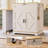 67.7" extendable kitchen island For Seating 2-6, Island Table For Kitchen with power outlet, Drawer, Sided Storage, Spice Racks, White