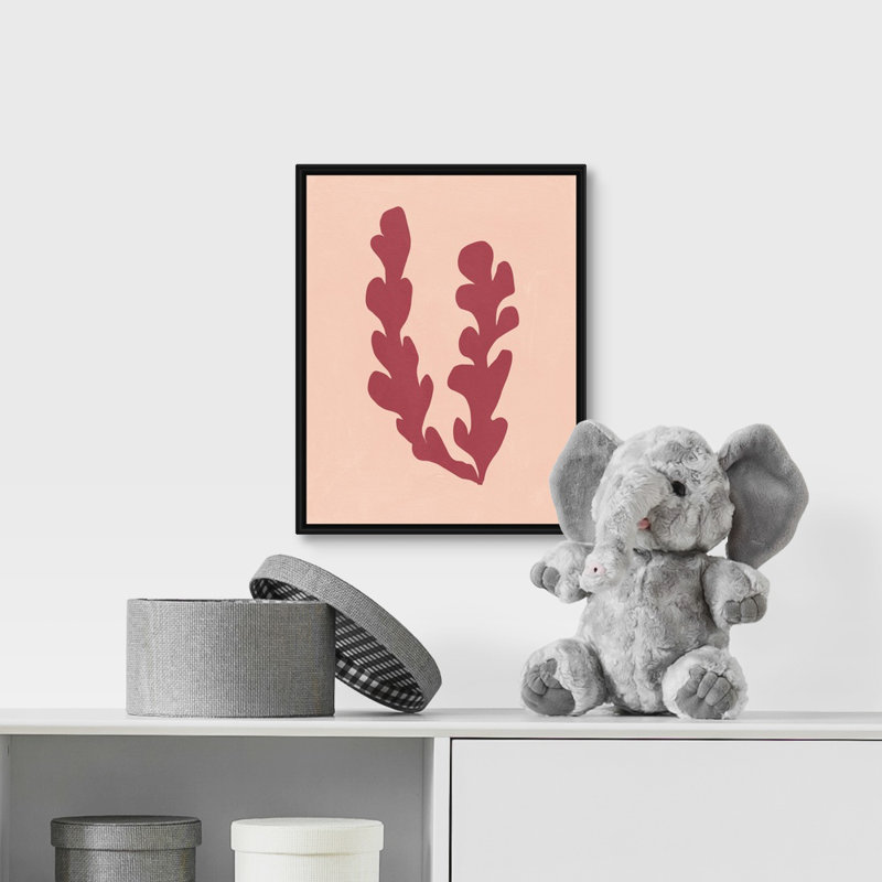 Art encadré, H 14 po x l 11 po x P 1,2 po, Cadre flottant blanc avec toile / bleu