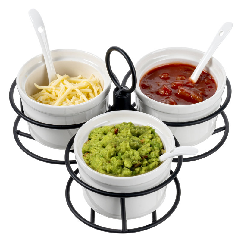 4 Piece Chips and Dip Platter Set