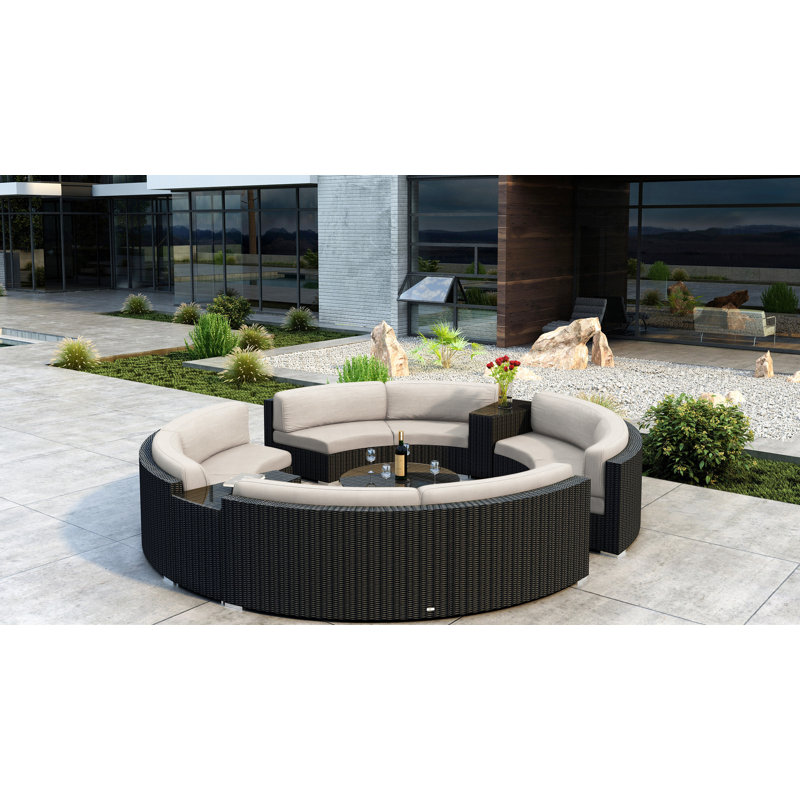 Thornaby 8 - Person Patio Conversation Set with Cushions, Canvas Flax Sunbrella® Canvas