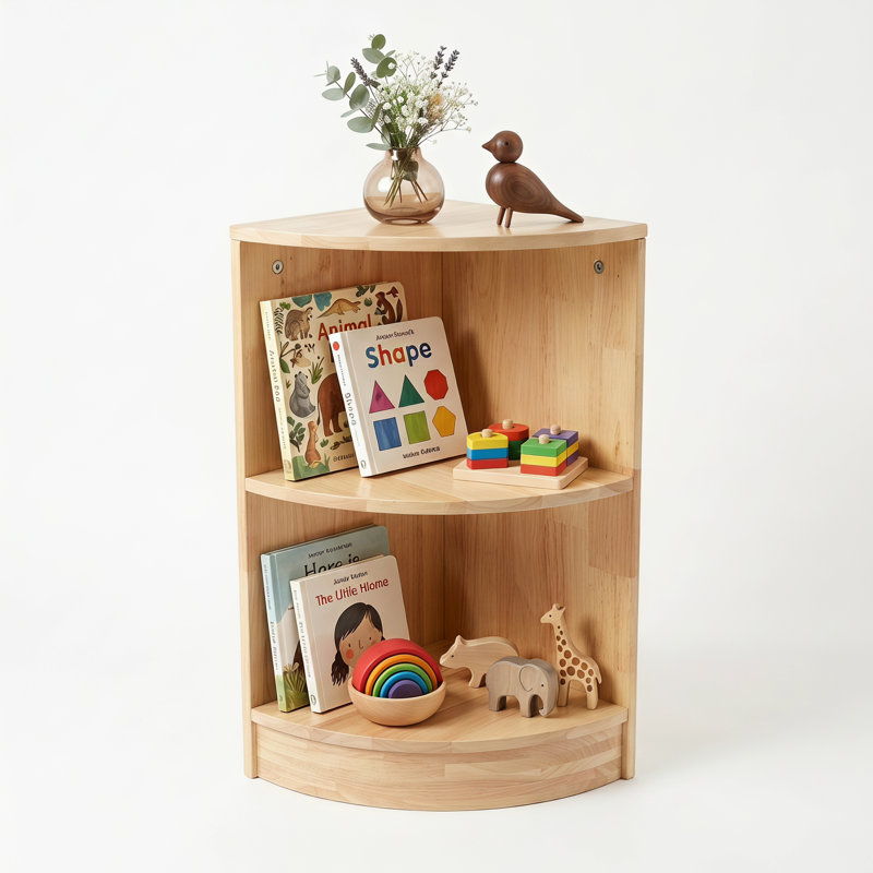 Organisateur de rangement pour jouets en bois d'hévéa massif