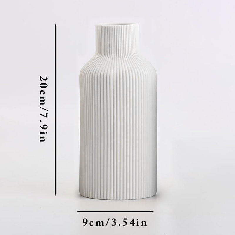 8" Ceramic Vase, Blanc
