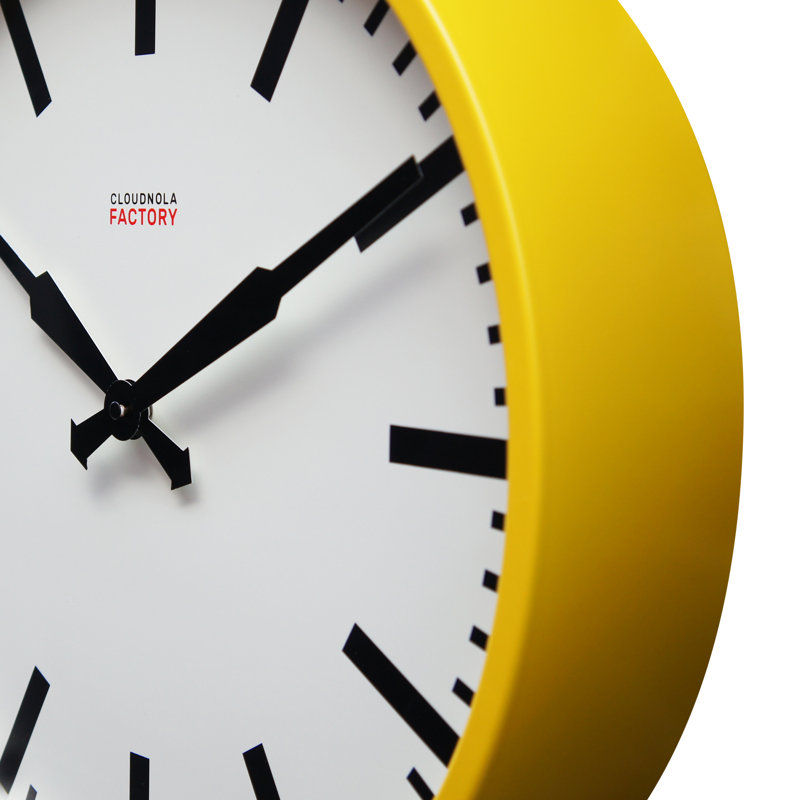 Metal Wall Clock, Yellow