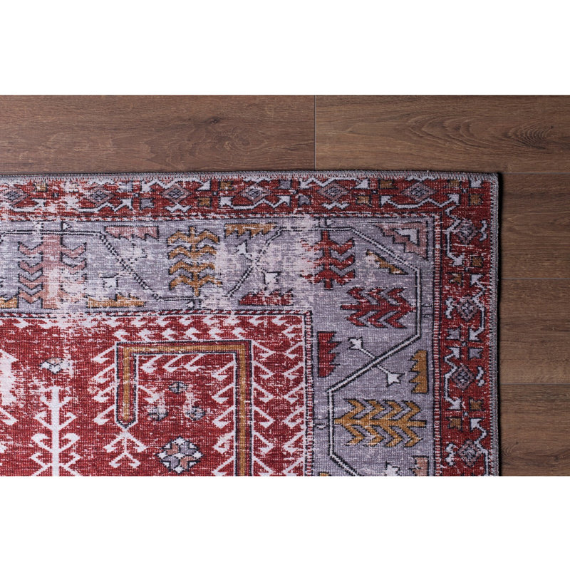 Luxurious Machine Washable Area Rug, 4.9 x 7.5 Feet, 100% Polyester, 1850 g/m², Pile Height: 0.2 inches | Eco-Friendly Recycled Poly Cotton Backing | Perfect for Living Room & Bedroom, Soft and Durable Design