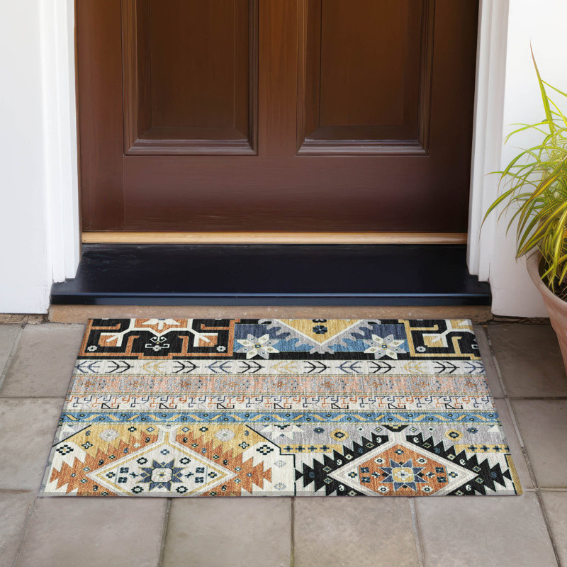 Tapis noir intérieur / extérieur lavable à la machine Chantille ACN1015, Rectangle 1 pi 8 po x 2 pi 6 po