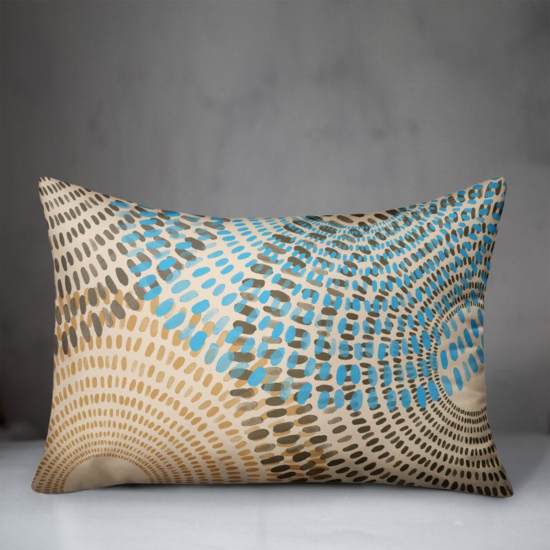 Outdoor Rectangular Pillow Cover & Insert, Brown/Blue