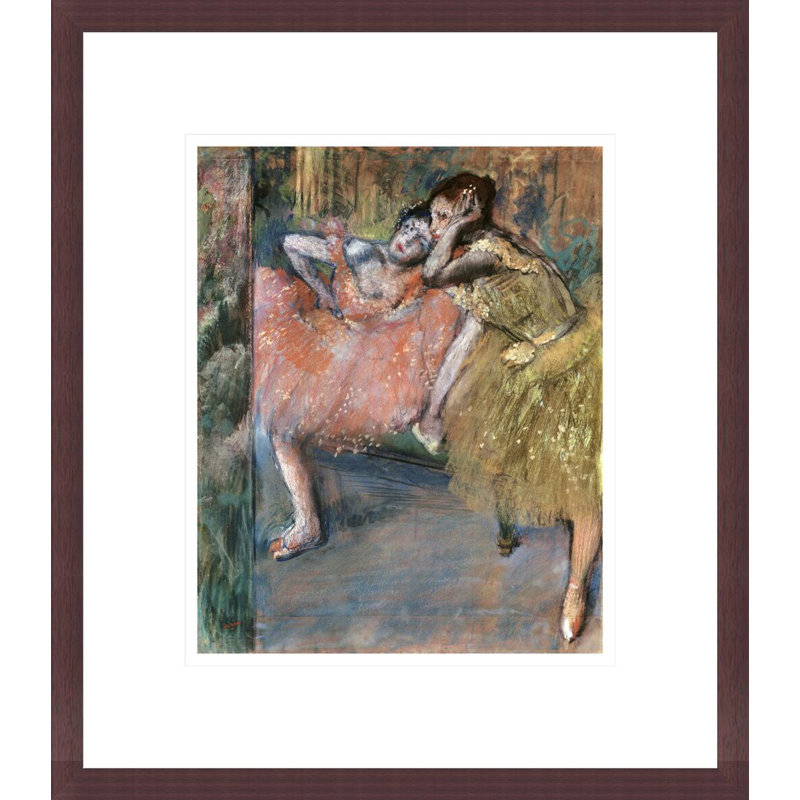 «Two Dancers By a Hearth» par Edgar Degas, impression giclée encadrée, H 15,75 po x l 13,75 po