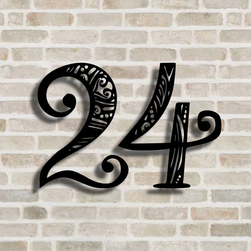 8'' H Metal House Number, Black, 0