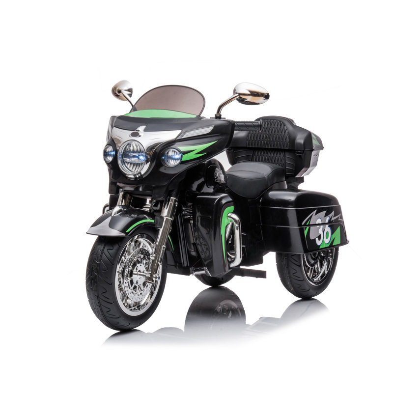 Motocyclette électrique 12V pour enfants, Noir