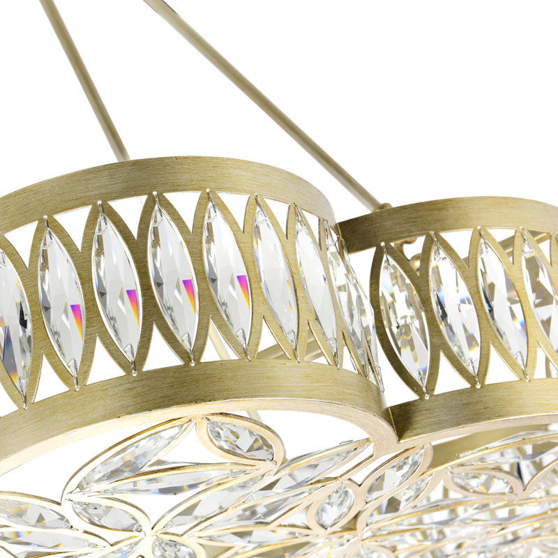 Lustre 8 lumières avec finition champagne