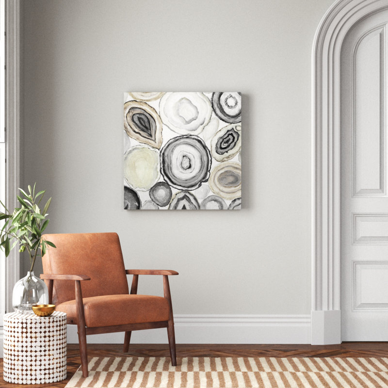 'Geode Halves I' Painting, 32" H x 32" W x 1.5" D, Wrapped Canvas