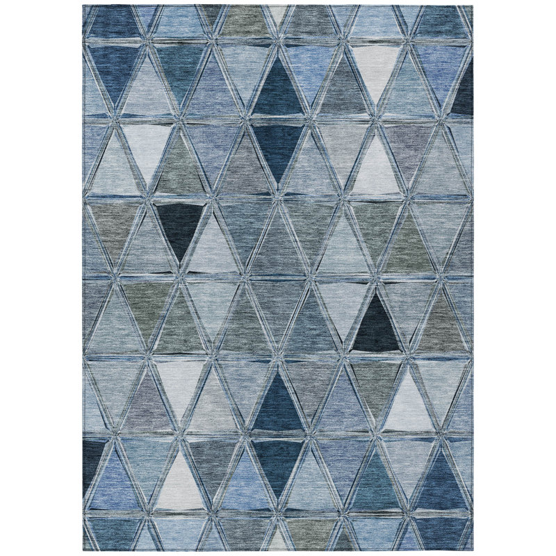 Sherick Washable Geometric Indoor / Outdoor Rug, Rectangle 9' x 12'
