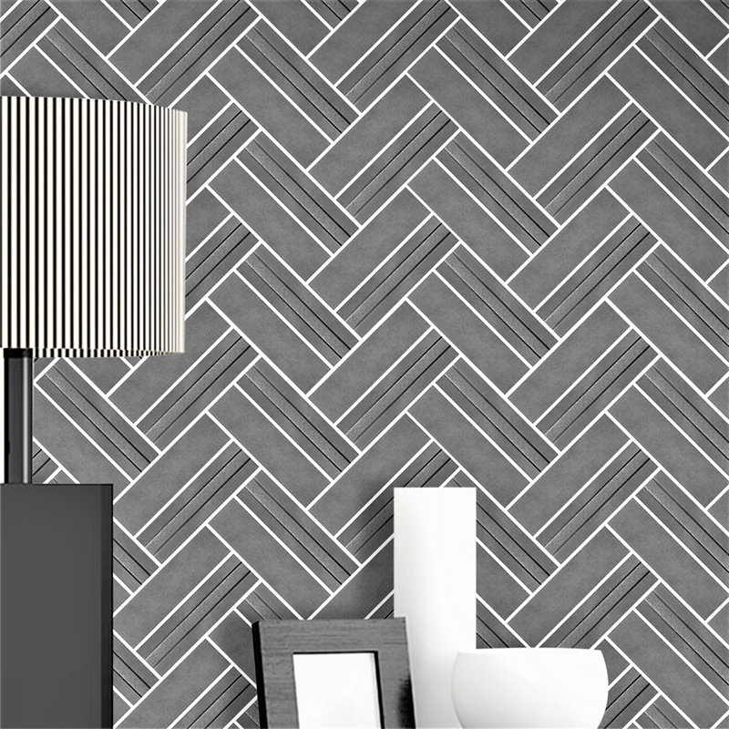 Carreau de mosaïque murale en métal à chevrons 1 po x 4 po