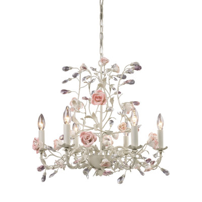 Heritage 22'' Wide 6-Light Chandelier - Cream