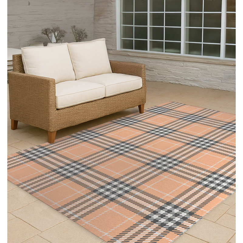 Christopher's Plaid Non-Slip Outdoor Rug, Rectangle 2' x 3'