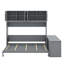 Grand lit escamotable avec bureau, tablettes et armoires