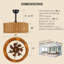 Ventilateur de plafond en cage 18 "avec lumière et télécommande 6 vitesses avec ventilateur en rotin et moteur à courant continu pour la cuisine de la chambre à coucher