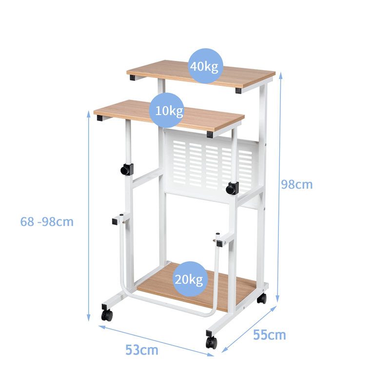 Adjustable Height Solid Wood Steel Standing Desk