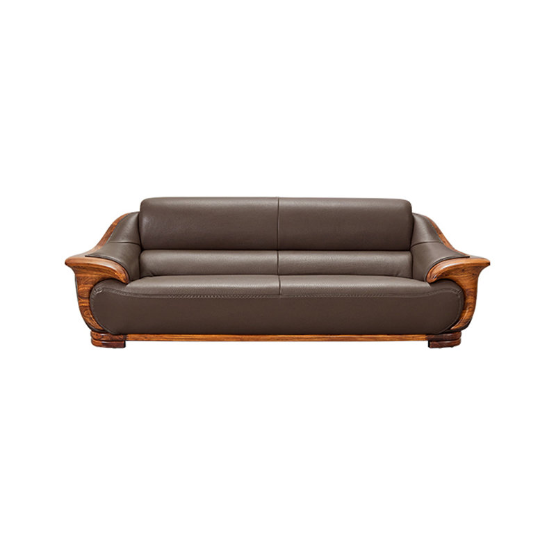 Leather Sofa, 35.8" H x 86.6" W x 37.4" D
