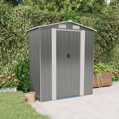 Alverda 192Cm W x 108Cm D Metal Apex Tool Shed