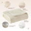 Couverture 100% coton biologique - Jeté pour lit en coton biologique certifié GOTS et Fairtrade avec tissage simple doux, chaud et respirant - idéal comme couvre-lit ou couvre-lit (naturel, simple)-117807585-117807584