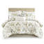 Édredon très grand 6 pièces en coton avec motif floral inspiré de la nature, 100% pour une expérience luxueuse et respirante, bourre en polyester 300 g / m², coussins décoratifs, broderie au point de chaînette, qualité