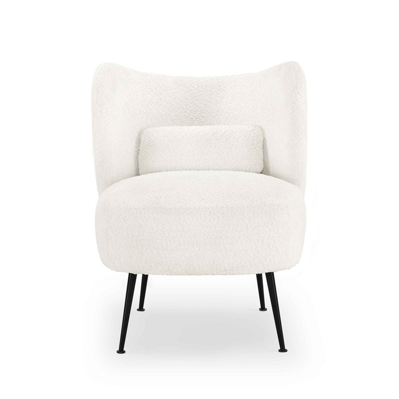 Emiline 61Cm Wide Barrel Chair, Cream White Bouclé
