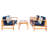 Soguda Eucalyptus 4 - Person Patio Conversation Set with Cushions-154677049