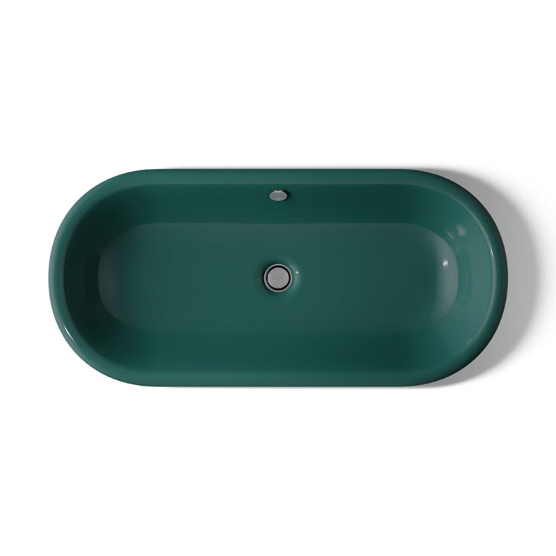 Iron Plains 33 In. Oval Drop-In / Undermount / Vessel Bathroom Sink, Teal