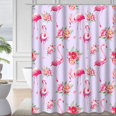Aquarelle de fleurs de flamant rose avec 12 crochets