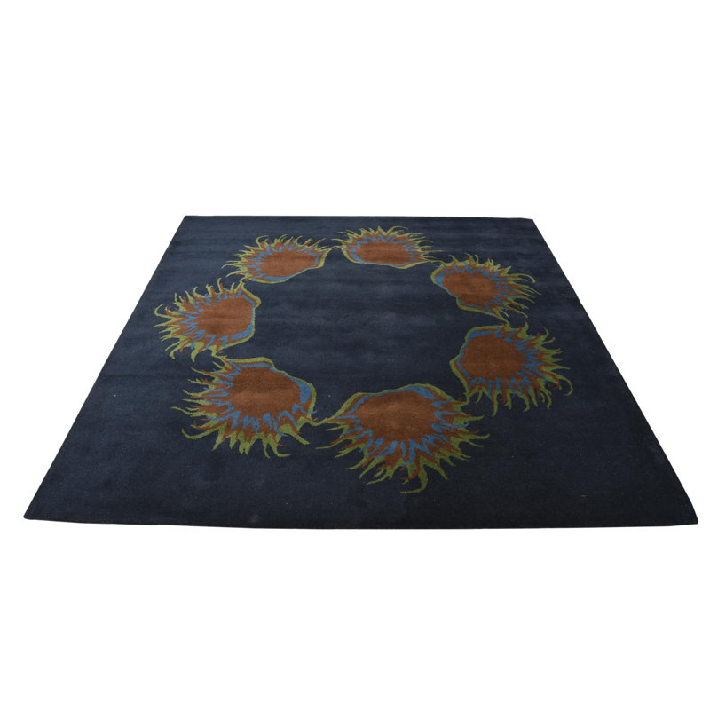 Tapis carré bleu marine Otto